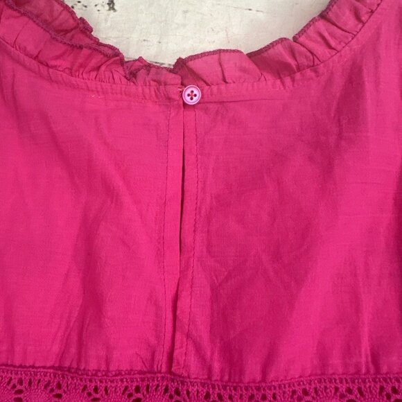 Jennifer & Grace Women 1x Pink Flutter Sleeve Blouse Embroidered High Ne… - Picture 13 of 14